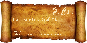 Herskovics Csák névjegykártya